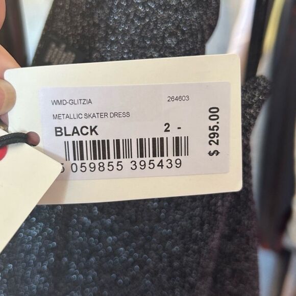 Ted Baker Glitzia Metallic Skater Dress Black - Picture 8 of 9